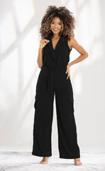 ENTERIZO MODA FEMENINA CON ESCOTE CRUZADO Y BOLSILLO TIPO CARGO 6452