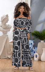 CONJUNTO BLUSA Y PANTALON CIMETRICO CON CUELLO BANDEJA 6558