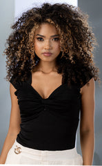 BLUSA ESCOTE EN V CON ERRAJE EN LA PARTE PORTERIOR 6625