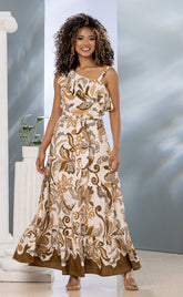 VESTIDO LARGO ESTAMPADO CON TIRA REMOVIBLE 6626