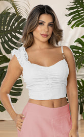 BLUSA TIRAS BOLERO CON DETALLE DE HERRAJE 6697