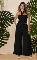 SET PANTALON PALAZO Y BLUSA AMARRE 6751