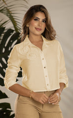 BLUSA CAMISERA CON APLIQUE 6789