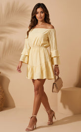 VESTIDO CORTO CON MANGA LARGA BOHEMIO 6981