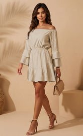 VESTIDO CORTO CON MANGA LARGA BOHEMIO 6981