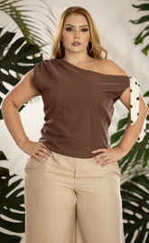 BLUSA PLUS PAÑOLETA POLKA DOTS P851