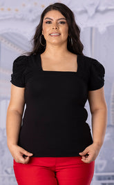 BLUSA PLUS SIZE MANGA CORTA CLASIC P566