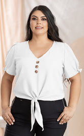 BLUSA CLASICA CON AMARRE FRONTAL P585