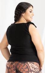 BLUSA PLUS SIZE CON DETALLE EN HOMBROS P659