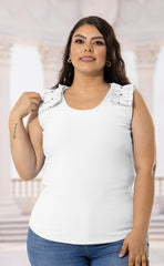 BLUSA PLUS SIZE CON DETALLE EN HOMBROS P659