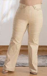 PANTALON PLUS SIZE CON CHARRETERA TEJIDA P673