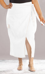 FALDA PLUS SIZE CON PUNTADAS ARTESANALES P674