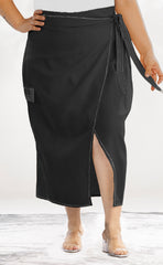 FALDA PLUS SIZE CON PUNTADAS ARTESANALES P674