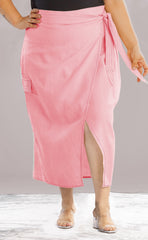 FALDA PLUS SIZE CON PUNTADAS ARTESANALES P674