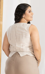 CHALECO CON PUNTADAS ARTESANALES PLUS SIZE P688-1