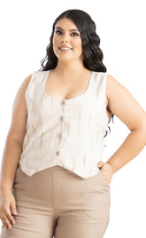CHALECO CON PUNTADAS ARTESANALES PLUS SIZE P688-1