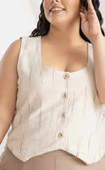 CHALECO CON PUNTADAS ARTESANALES PLUS SIZE P688-1