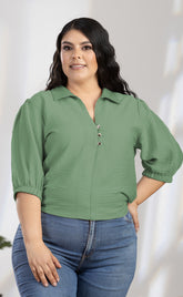 BLUSA PLUS SIZE MANGA 3/4 P692