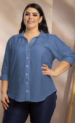 BLUSA PLUS MANGA LARGA P695