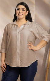 BLUSA PLUS MANGA LARGA P695
