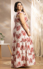 VESTIDO PLUS SIZE ESTAMPADO LARGO P714