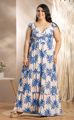 VESTIDO PLUS SIZE ESTAMPADO LARGO P714