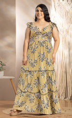 VESTIDO PLUS SIZE ESTAMPADO LARGO P714