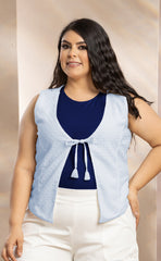 CHALECO TEJIDO TIPO CROCHET P716