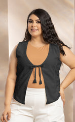 CHALECO TEJIDO TIPO CROCHET P716