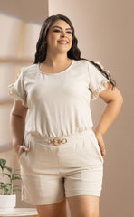 ENTERIZO CORTO PLUS SIZE DISEÑO MODERNO EN BOLERO P725