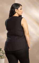 BLUSA PLUS SIZE CON DETALLE EN CORBATIN P737
