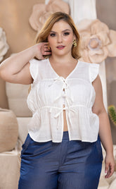 BLUSA PLUS SIZE DE AMARRE P786