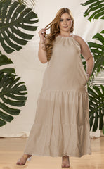 VESTIDO LARGO PLUS SIZE TIRAS P797