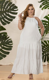 VESTIDO LARGO PLUS SIZE TIRAS P797