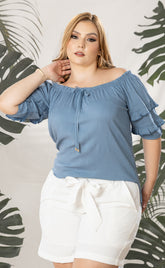 BLUSA PLUS SIZE CUELLO BANDEJA P820
