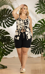 SET BLUSA Y SORT PLUS SIZE ESTAMPADO P837