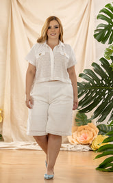 SET PLUS TEJIDO BLUSA Y SHORT P877