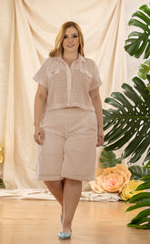 SET PLUS TEJIDO BLUSA Y SHORT P877