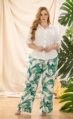 CONJUNTO OASIS NATURAL PLUS SIZE BLUSA Y PANTALON P878