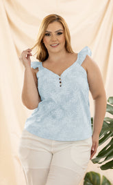 BLUSA PLUS SIZE OJALILLO EN TIRAS P888