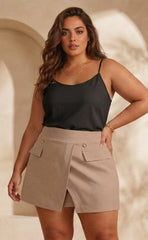 FALDASHORT PLUS SIZE CORTE CRUZADO P905