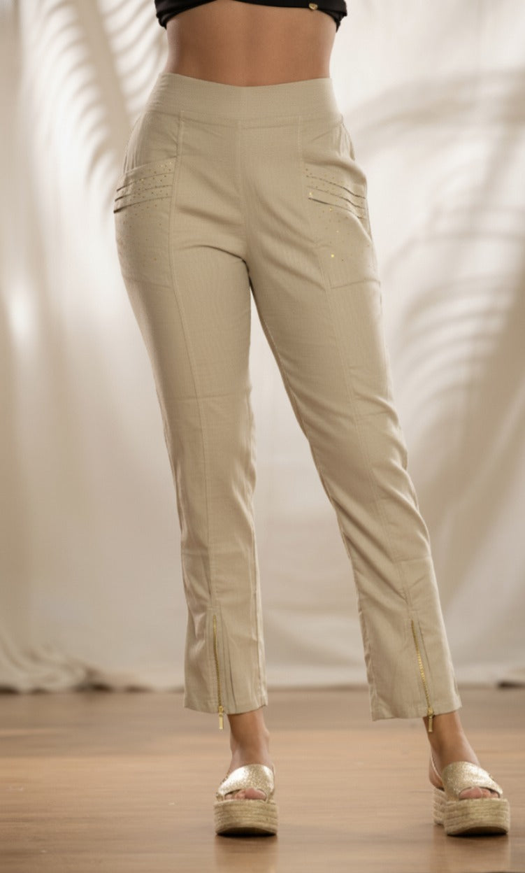PANTALON BOTA STRECHS TUBO CON CIERRE FUNCIONAL 6430