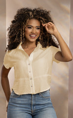 BLUSA CAMISERA CORTA BASICA 6478