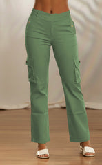 COMBO BLUSA  DE FLORES VERDE GRATIS +1 PANTALON CARGO
