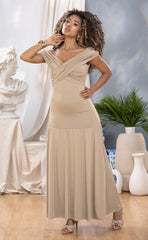 VESTIDO LARGO CUELLO BANDEJA 6665