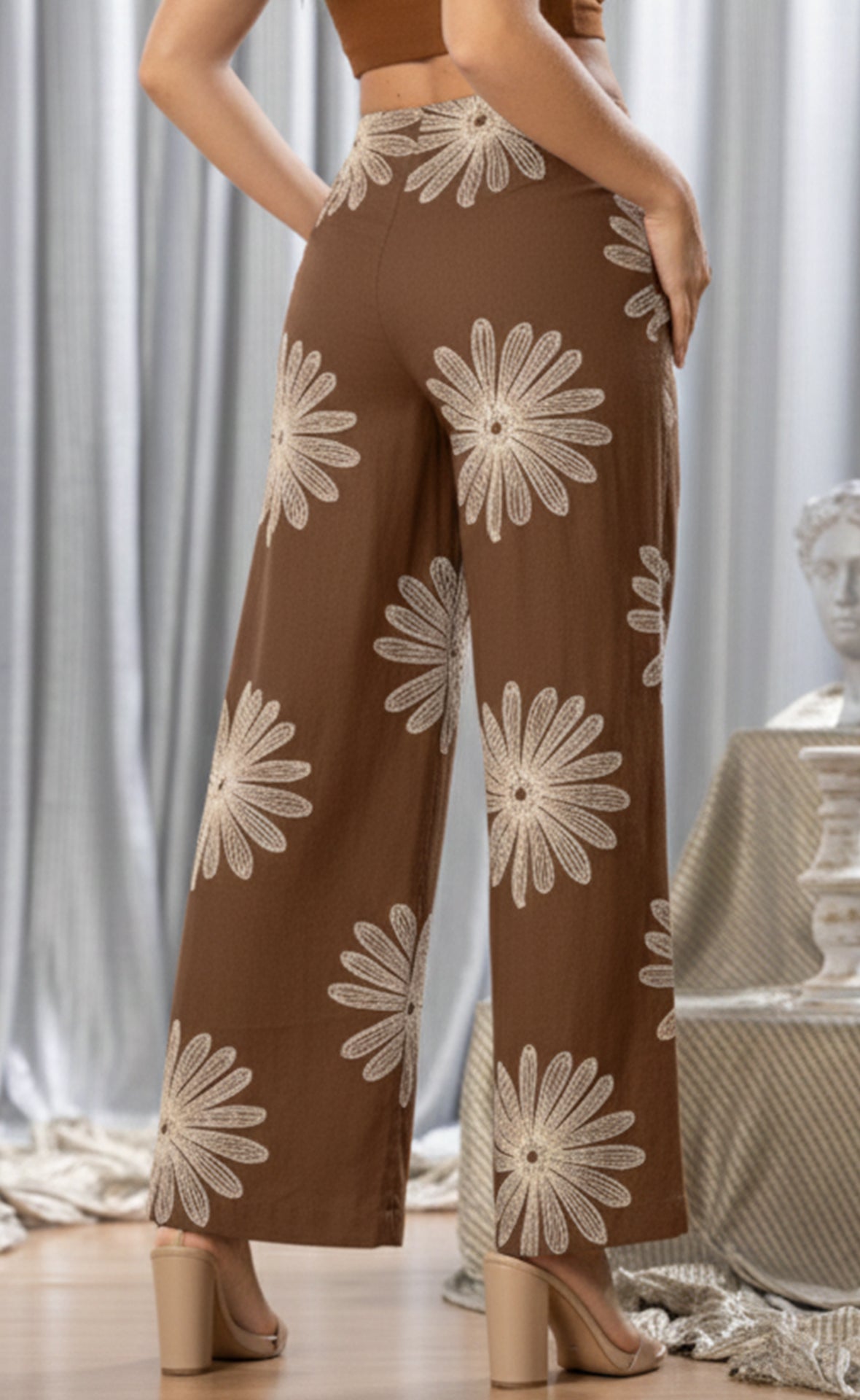 PANTALON LINO BORDADO 6695