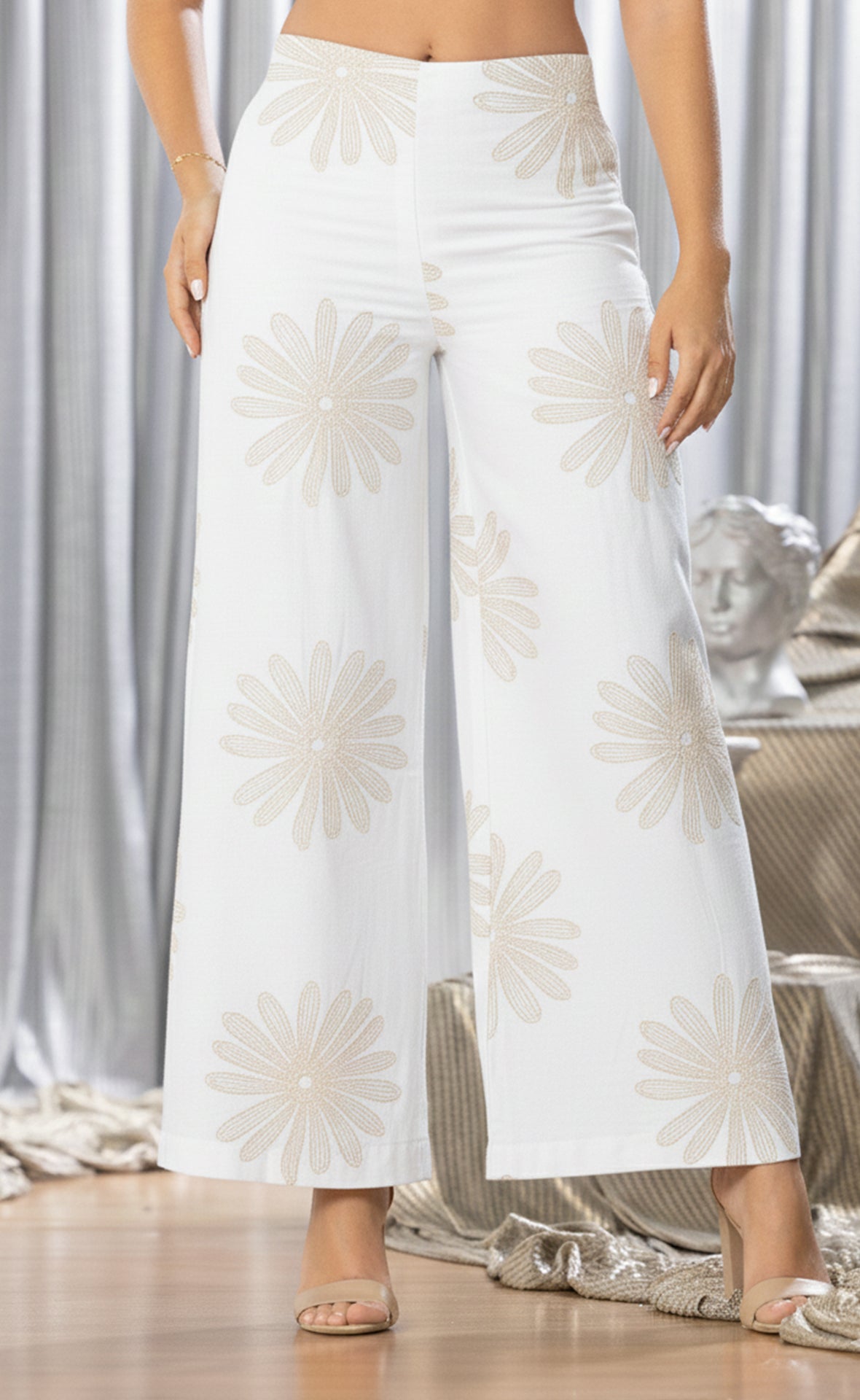 PANTALON LINO BORDADO 6695