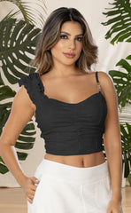 BLUSA TIRAS BOLERO CON DETALLE DE HERRAJE 6697
