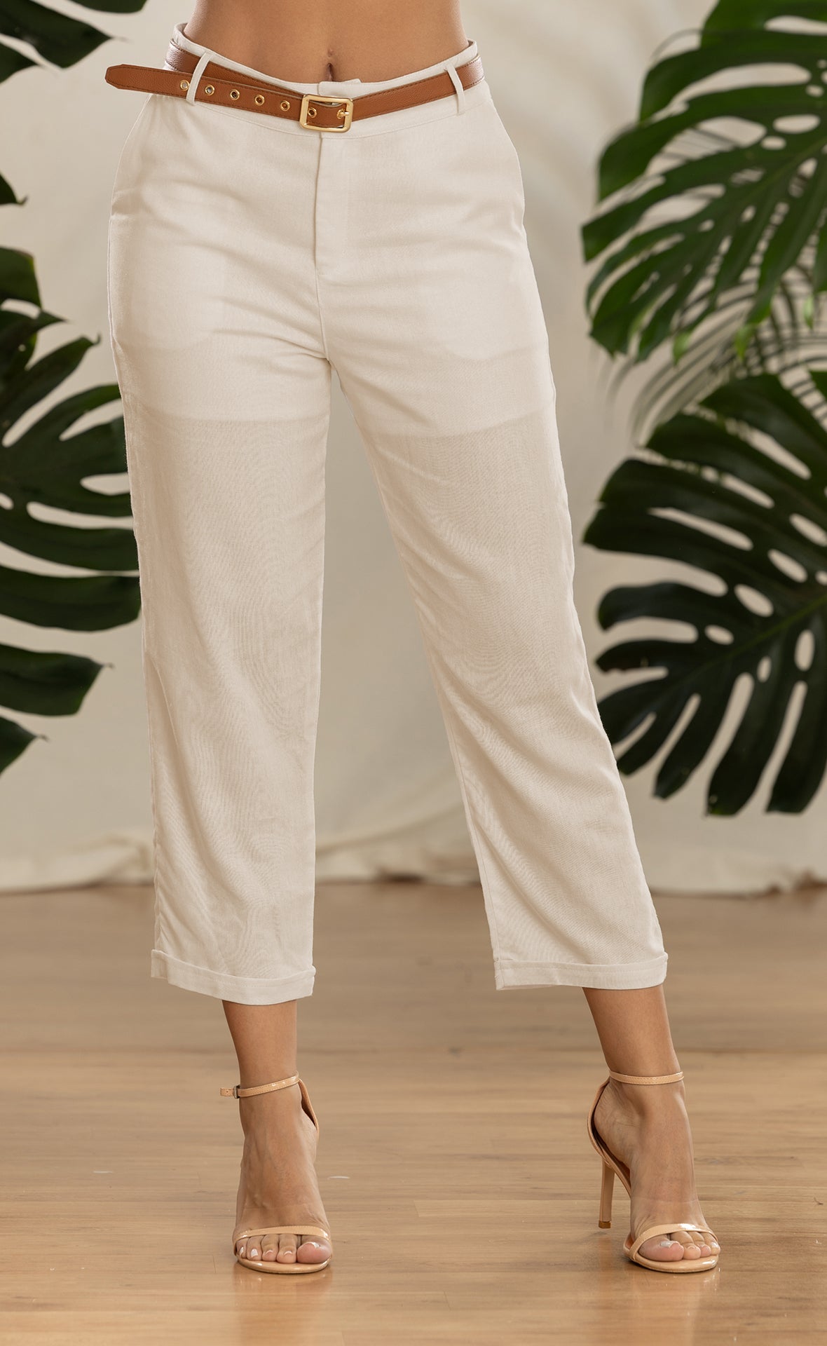 PANTALON LINO CON CORREA 6918