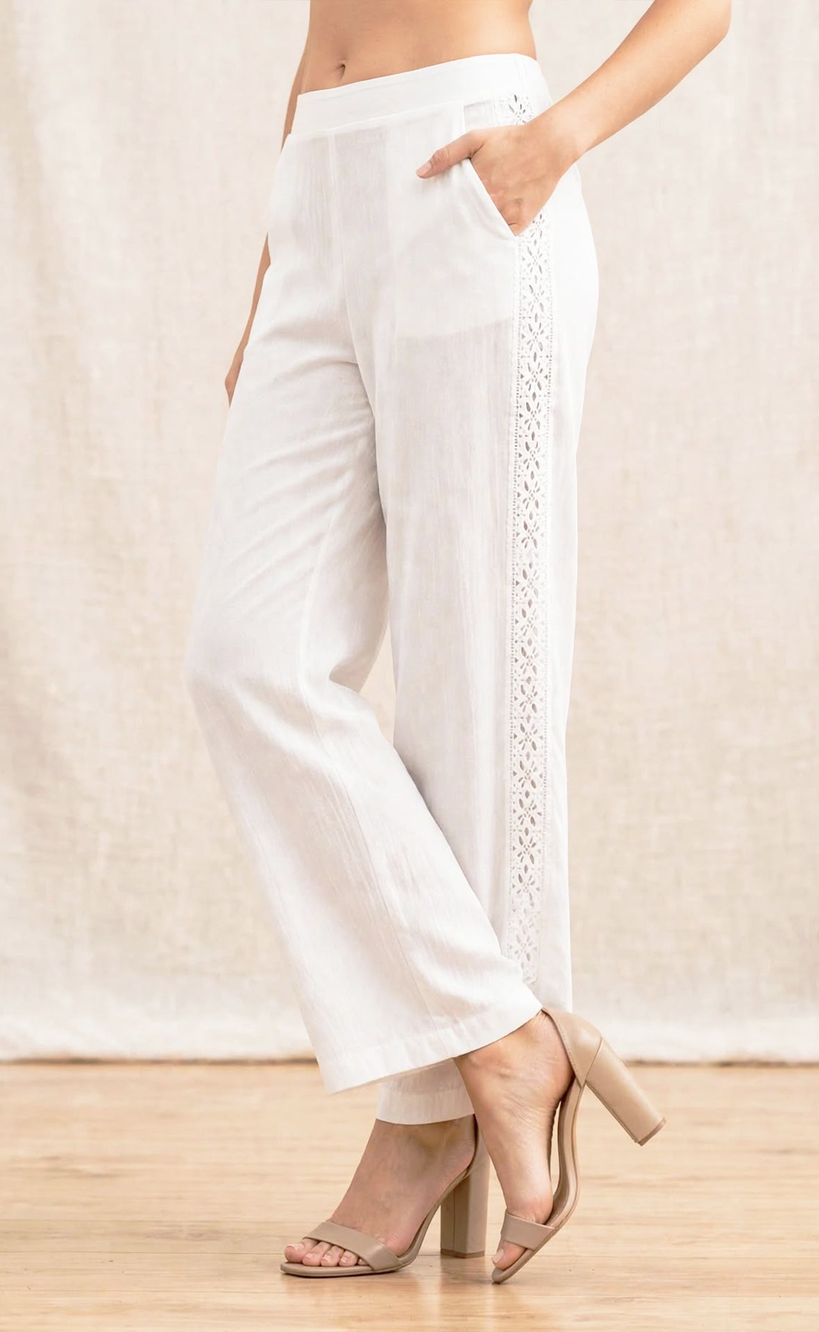 Pantalón aladino de encaje con resorte 6959